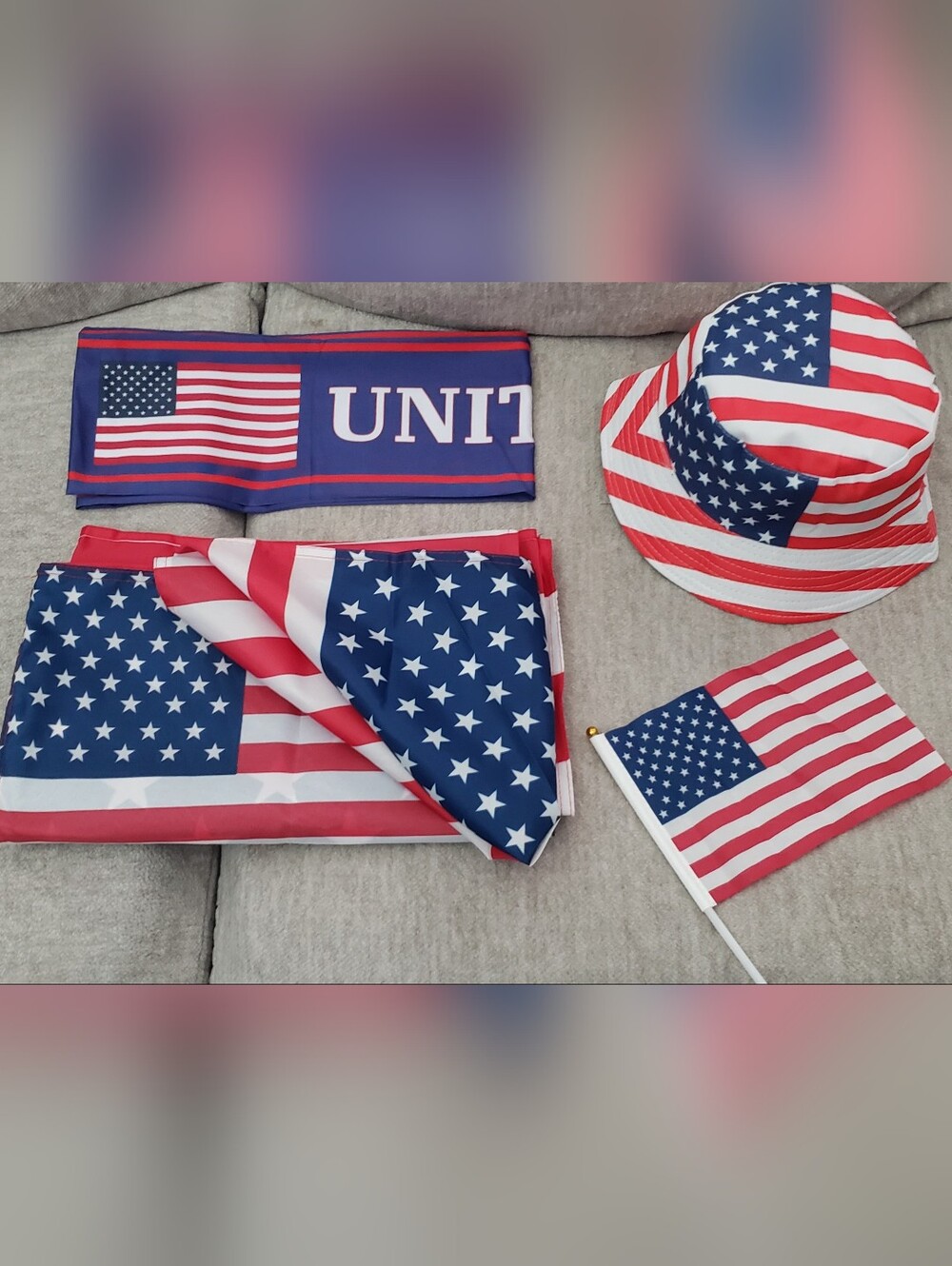 USA 2026 World Cup soccer souvenir fan kit big flag scarf hat - Picture 2 of 10